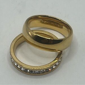 Stainless steel Elegant Gold and Silver Women's Ring Set size 7